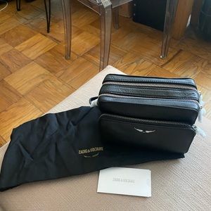 Zadig & Voltaire NEVER USED Black Boxy XL Wings grained Crossbody bag.